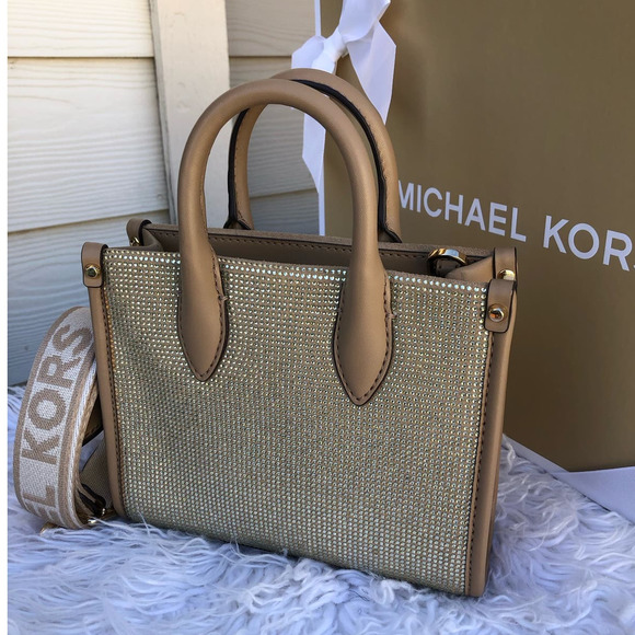 MICHAEL KORS Mirella Extra-Small Logo Shopper Leather Crossbody With Gift Box - Picture 6 of 9